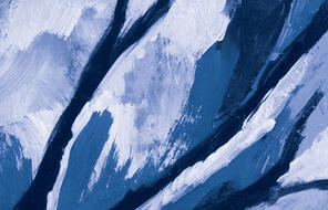 Abstract blue painting. Teaser image for a unit on Teaching about the Holocaust and Human Behavior for middle and high school students.