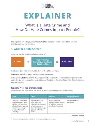 Hate Crimes Explainer PDF cover image