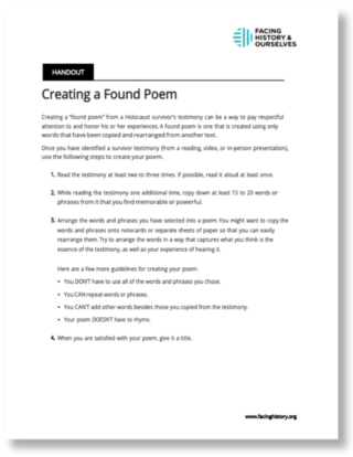 Found Poem Document Preview 