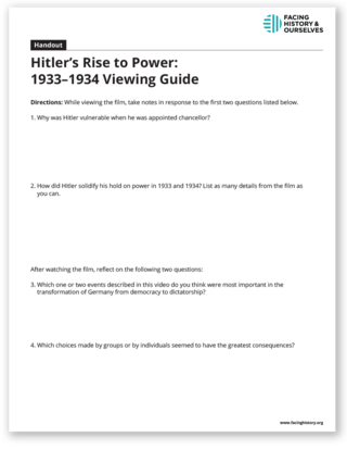 Hitler's Rise to Power: 1933-1934 Viewing Guide preview