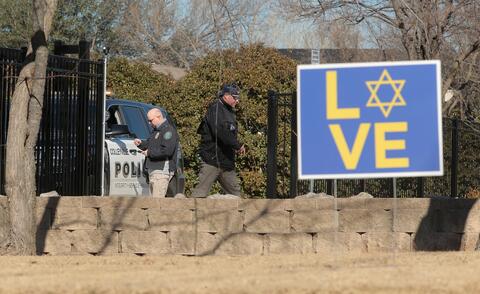 Law enforcement personnel continue the investigation to the hostage incident at Congregation Beth Israel Synagogue in Colleyville, Texas, USA, 16 January 2022