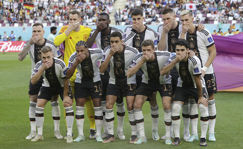 German National Team Showing Support for LGBTQ Rights at World Cup.